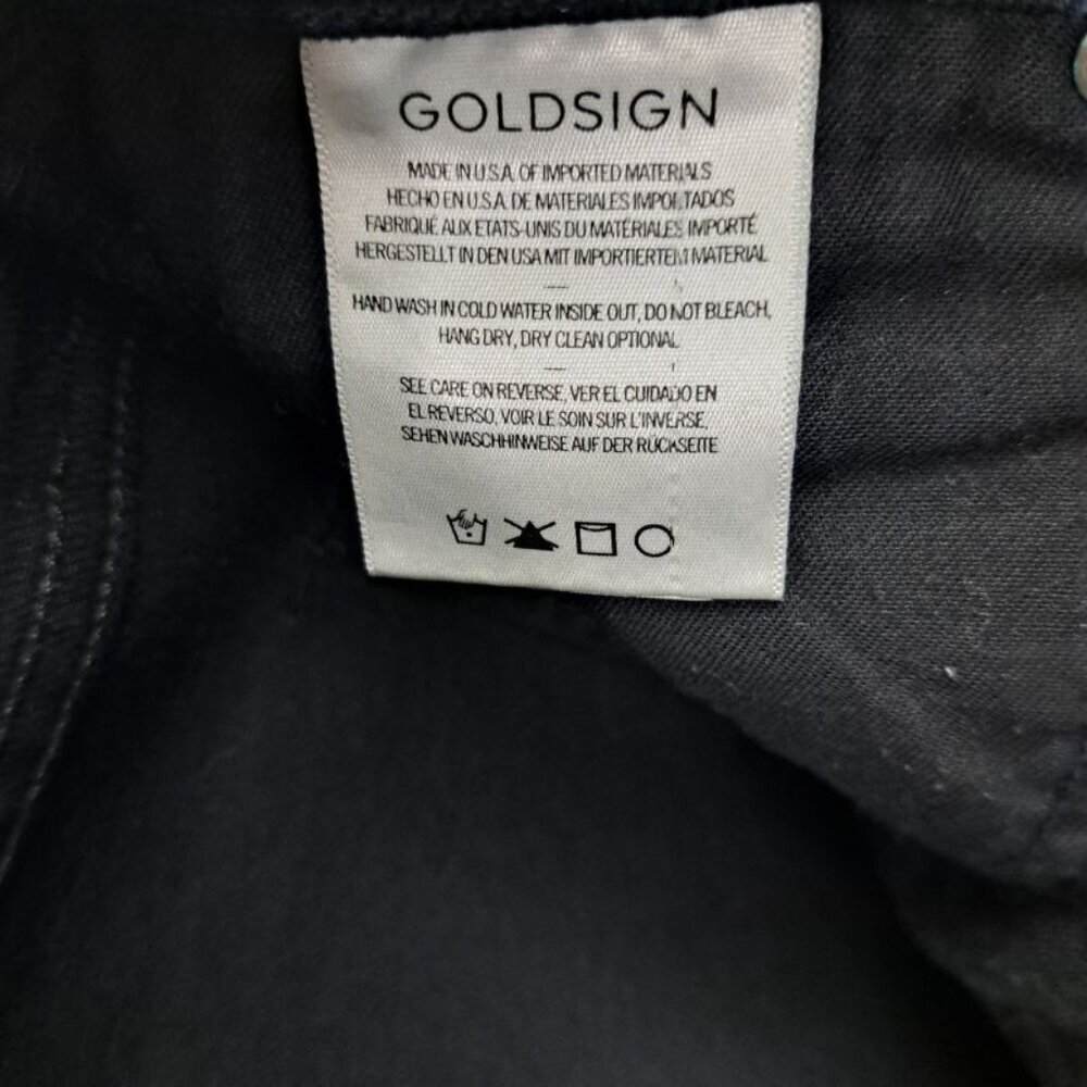 GOLDSIGN The High Rise Slim Button Fly Jeans in Slater Black Size 25 - Picture 8 of 9